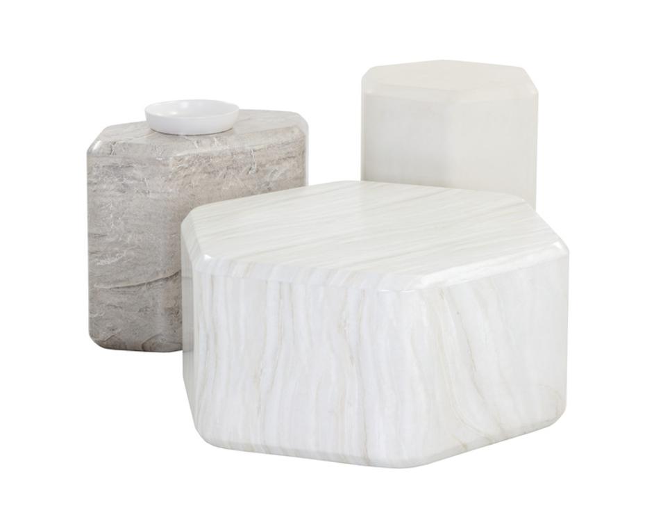 SPEZZA END TABLE - HIGH - WHITE by Sunpan
