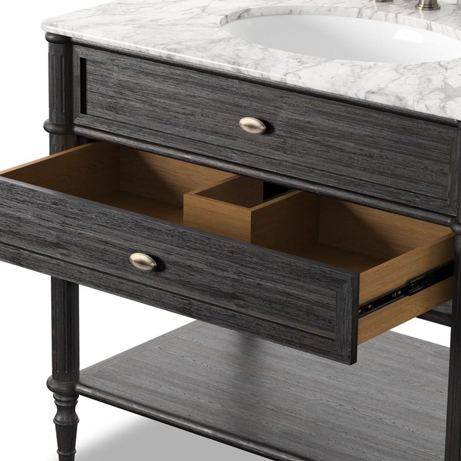 Toulouse Single Vanity - Satin Black Veneer by Four Hands