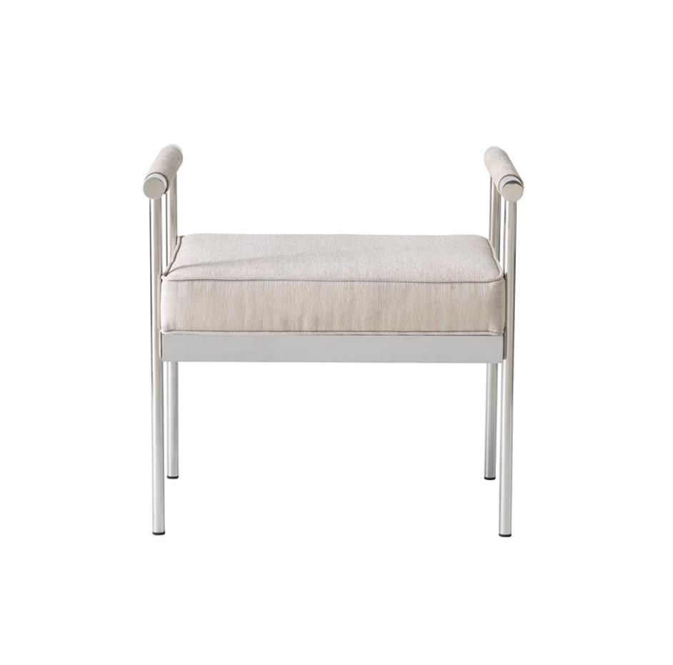 Diva Cream Velvet Bench by tov furniture