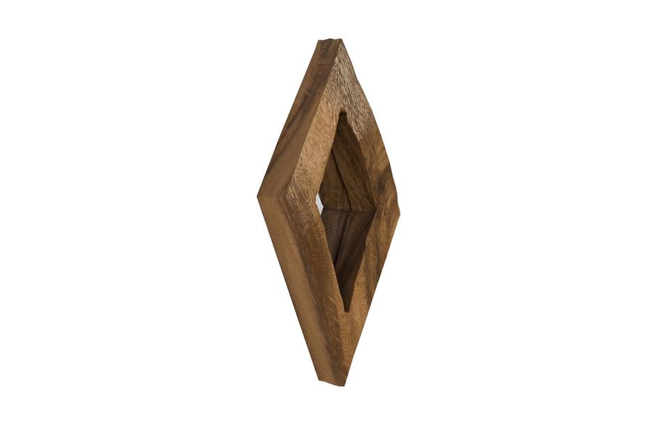 Diamond Chamcha Wood Mirror, Small, Natural by PHILLIPS COLLECTION