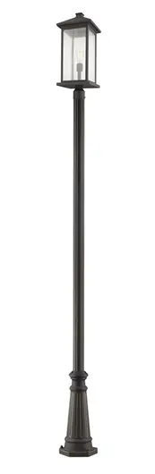 Portland 1 Light Outdoor Post Mounted Fixture in Oil Rubbed Bronze Finish by Z-Lite