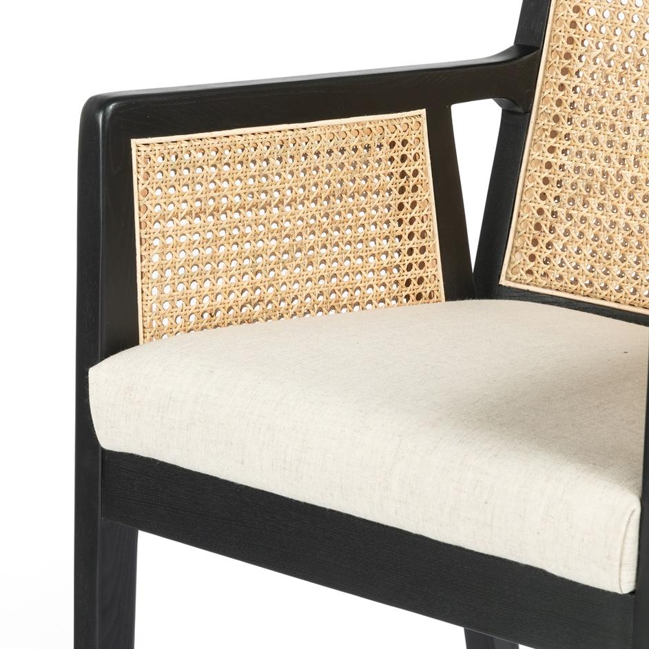 Antonia Cane Stool-Savile Flax-Bar by FOUR HANDS