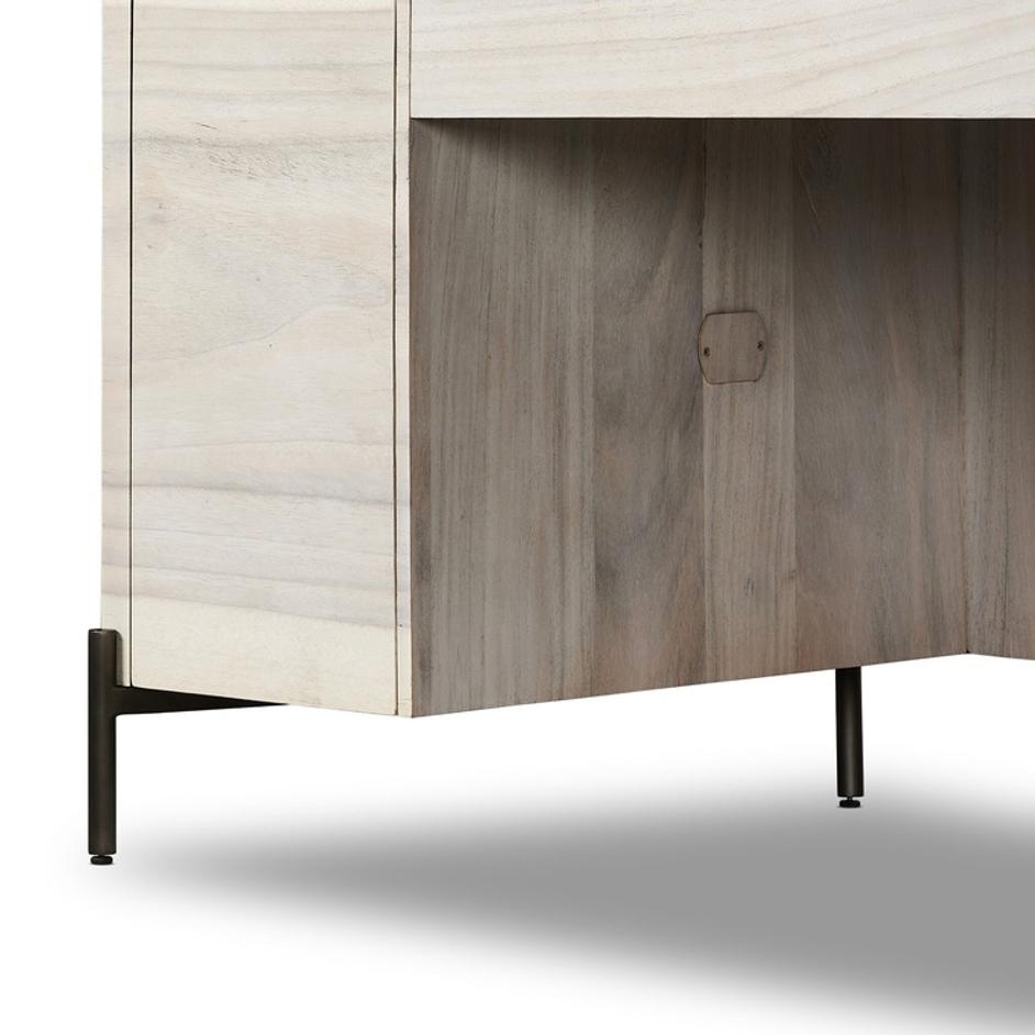 Lunas Executive Desk In Bleached Guanacaste-Bronzed Iron by Four Hands