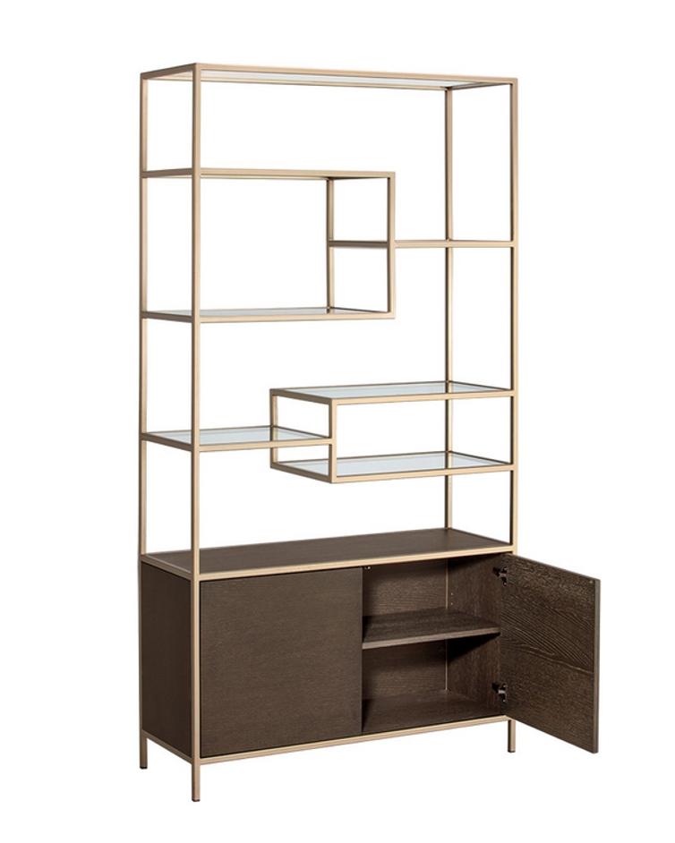 Stamos Bookcase - Gold - Raw Umber by Sunpan