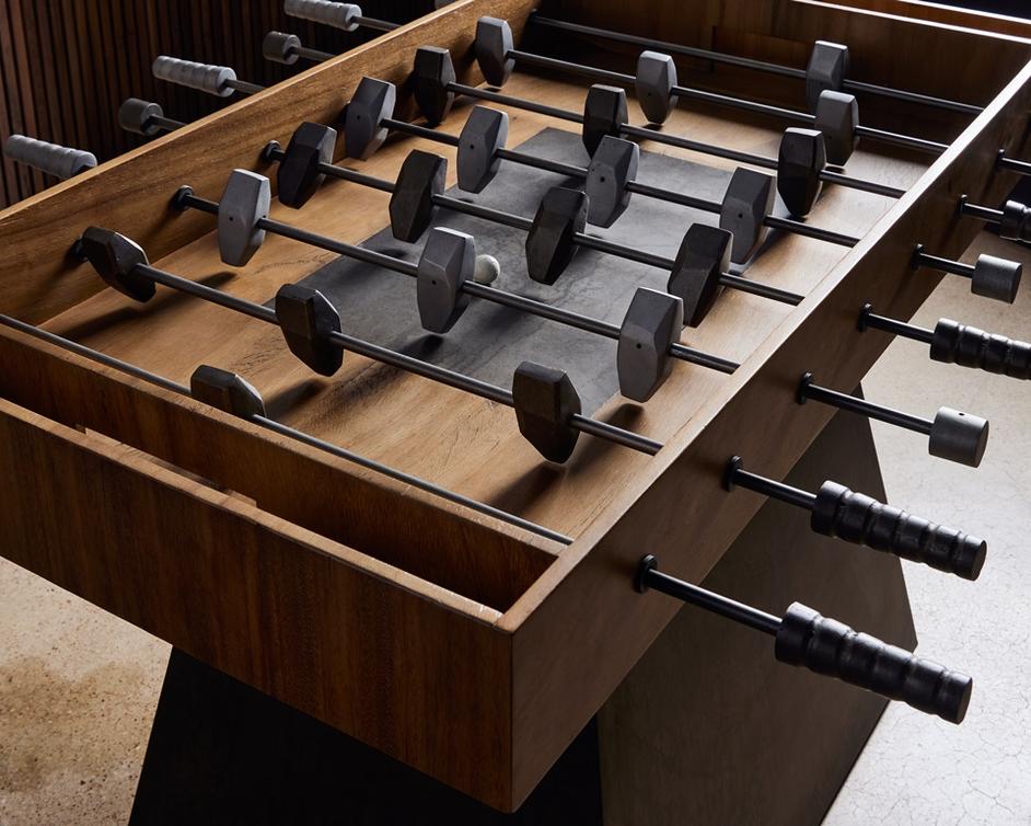 Foosball Table In Natural Brown Guanacaste by FOUR HANDS