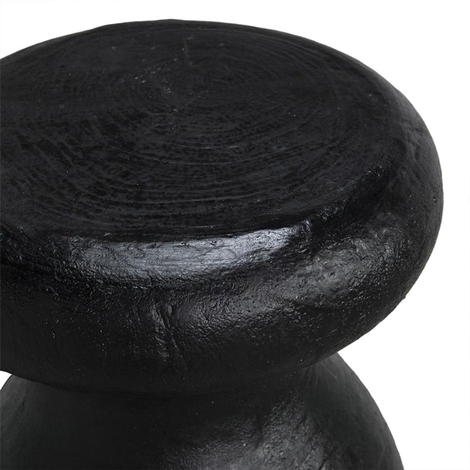 Samson Stool/Side Table, Black Burnt Resin by Noir Furniture
