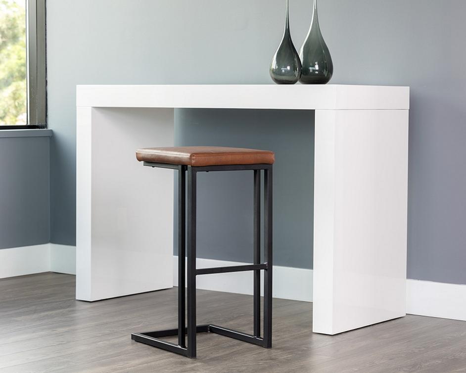 Boone Barstool - Black - Bravo Cognac by Sunpan