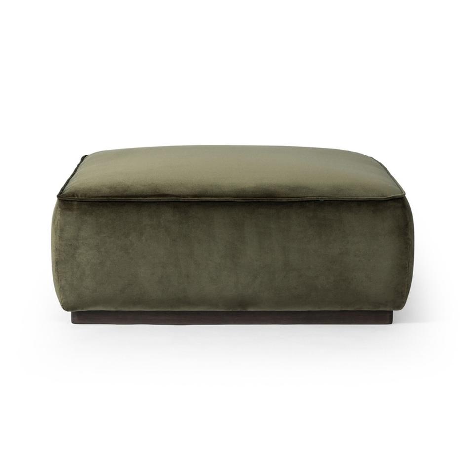 Sinclair Square Ottoman-36" In Surrey Olive-Sienna Brown by Four Hands