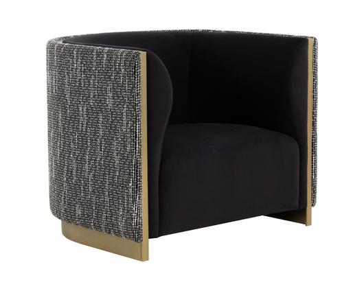 LARRON ARMCHAIR - ABBINGTON BLACK / HOBBES NIGHT by Sunpan