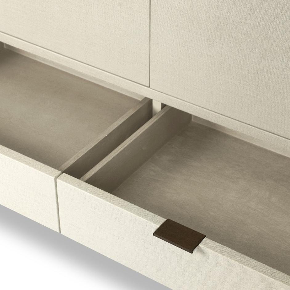 Cressida Bar Cabinet - Ivory Painted Linen by Four Hands