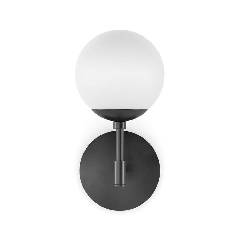 Sunset Sconce In Black Gunmetal-Opal Matte Glass by Four Hands