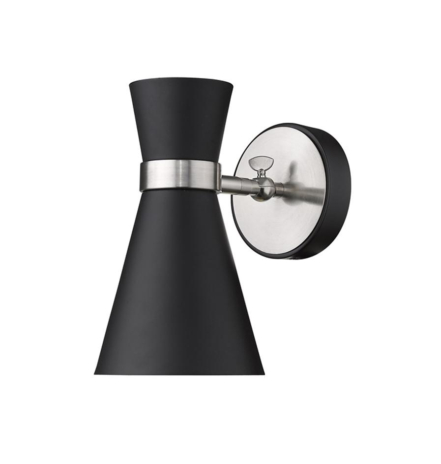 Soriano 1 Light Wall Sconce in Matte Black + Brushed Nickel Finish by Z-Lite