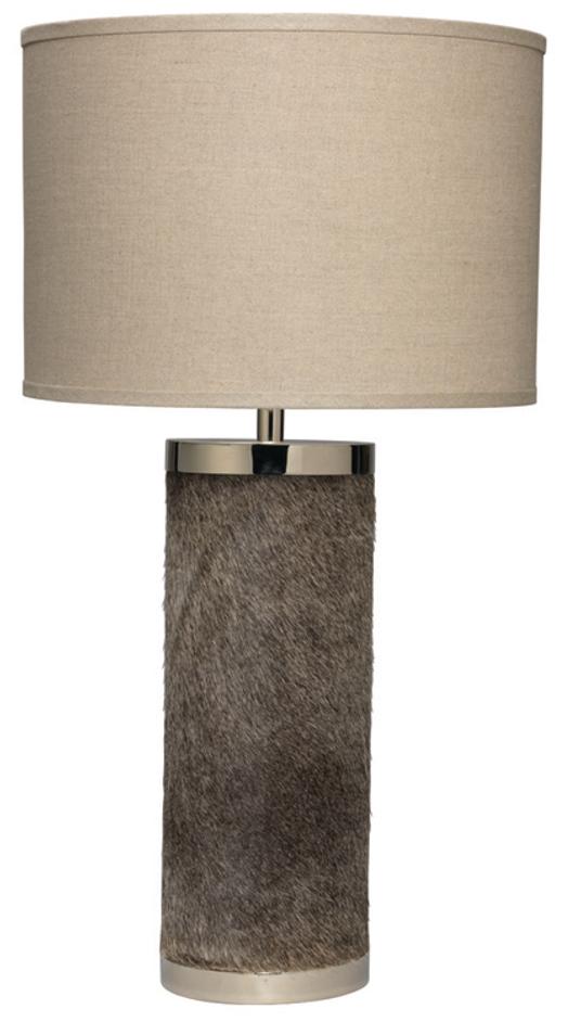 Column Hide Table Lamp with Linen Shade by Jamie Young