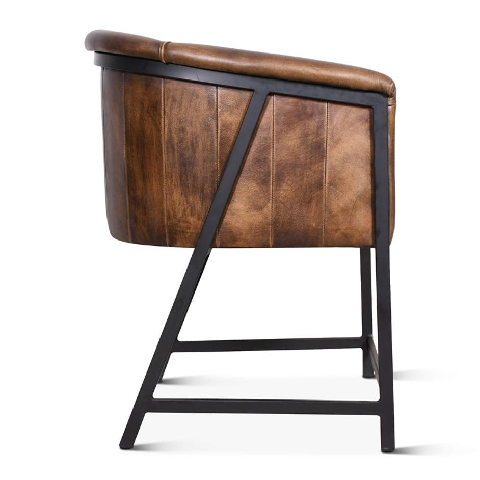 Essex 22" Leather Armchair, Antique Whiskey by Home Trends & Design