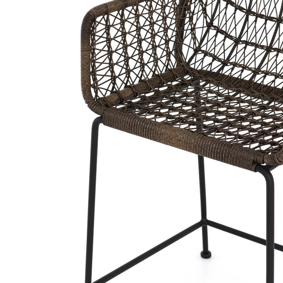 Bandera Outdoor Woven Counter Stool-Grey by FOUR HANDS