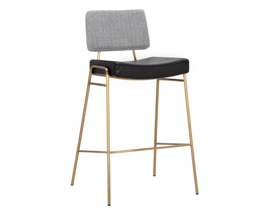 BRINLEY BARSTOOL - GOLD - NIGHTFALL BLACK / CHACHA GREY by Sunpan