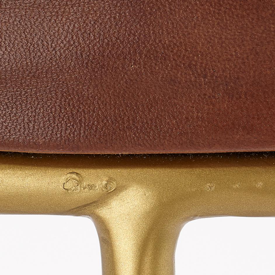  Henry Round Leather Counter Stool, Brown by Jamie Young