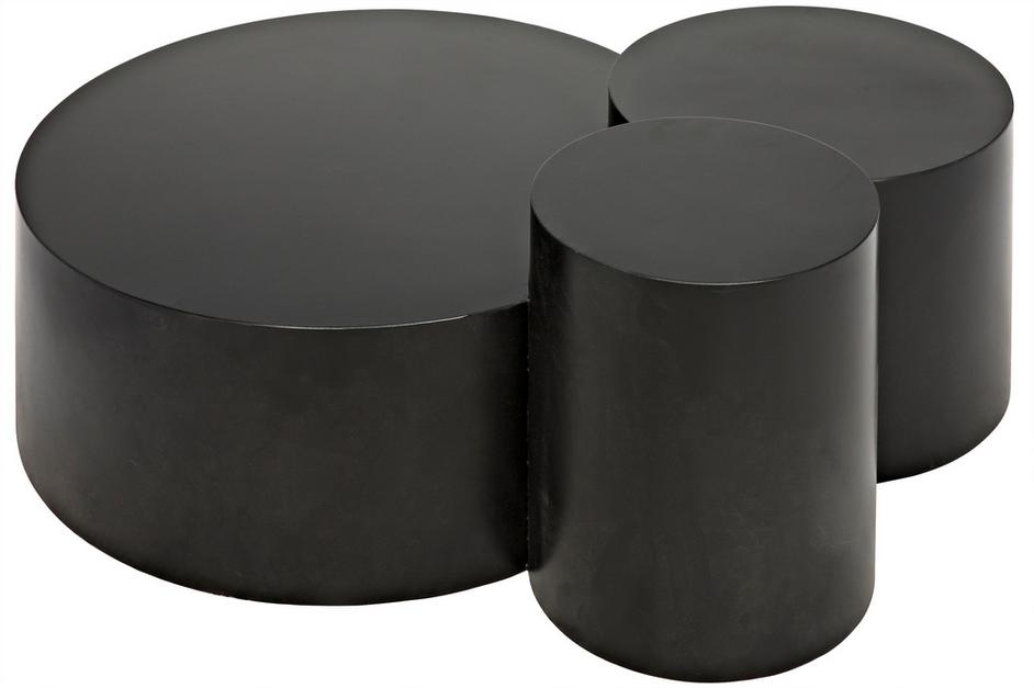 Ella Industrial Steel Coffee Table in Matte Black by Noir Furniture