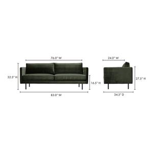 RAPHAEL SOFA FOREST GREEN by Moes Home