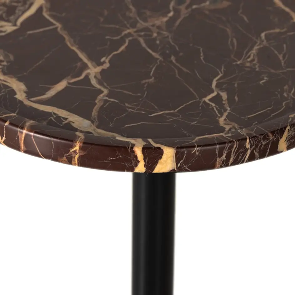 Viola Accent Table In Merlot Marble by FOUR HANDS