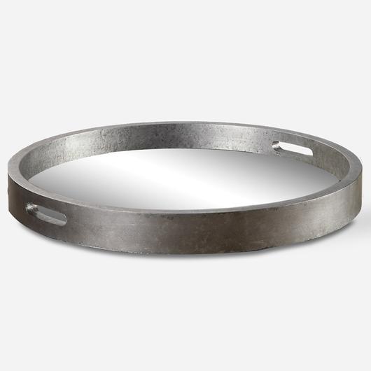 Bechet Round Silver Tray by Uttermost