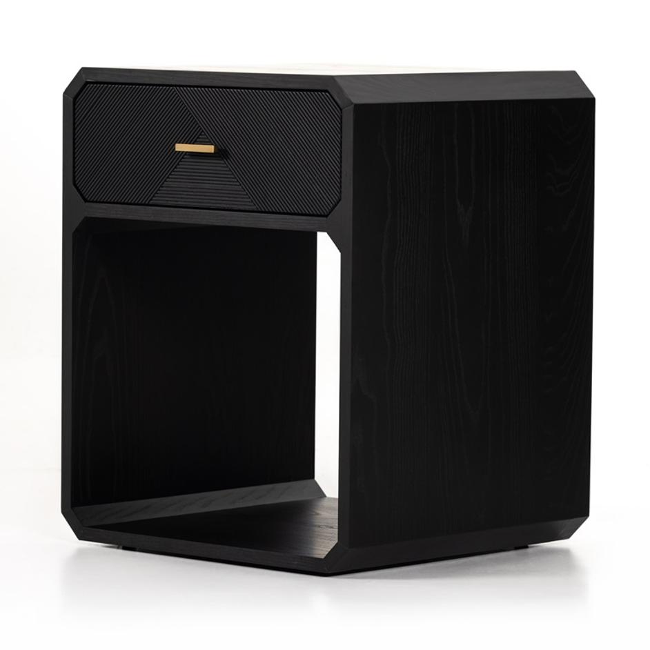 Caspian Nightstand in Black Ash Veneer by FOUR HANDS