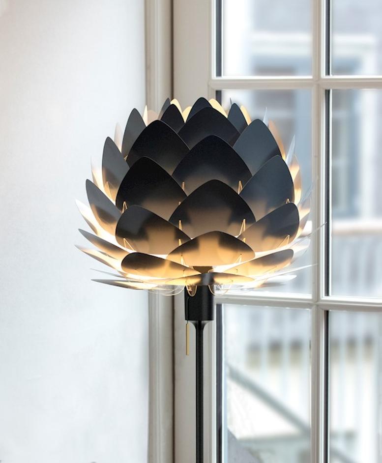 Aluvia Floor Lamp  in Anthracite with Black Base by UMAGE