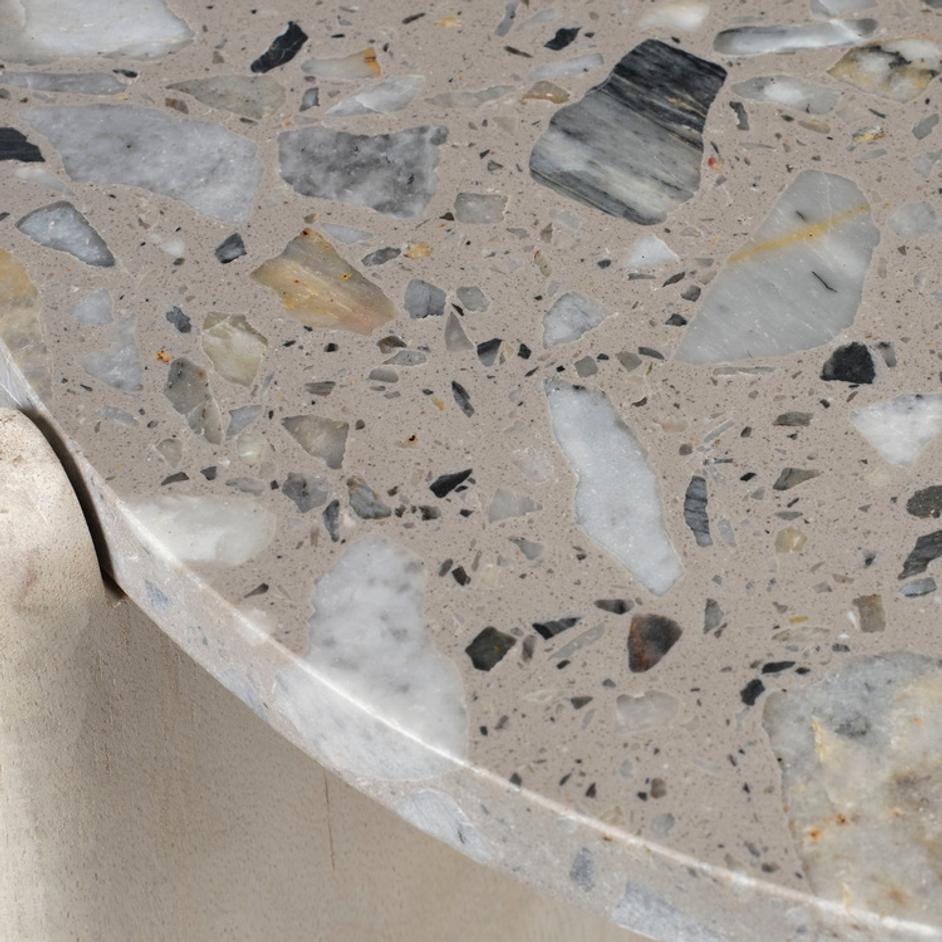 Quarry Wood and Terrazzo Stone Side Table by Jamie Young