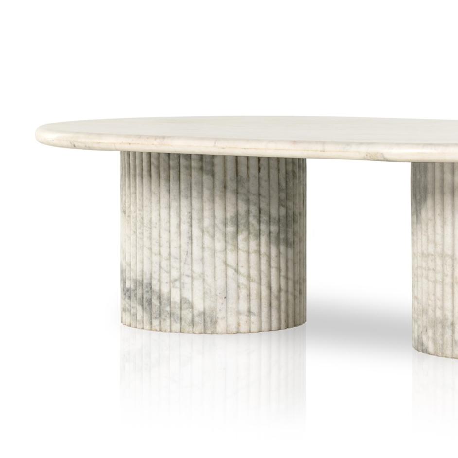 Oranda Coffee Table in Polished White by FOUR HANDS