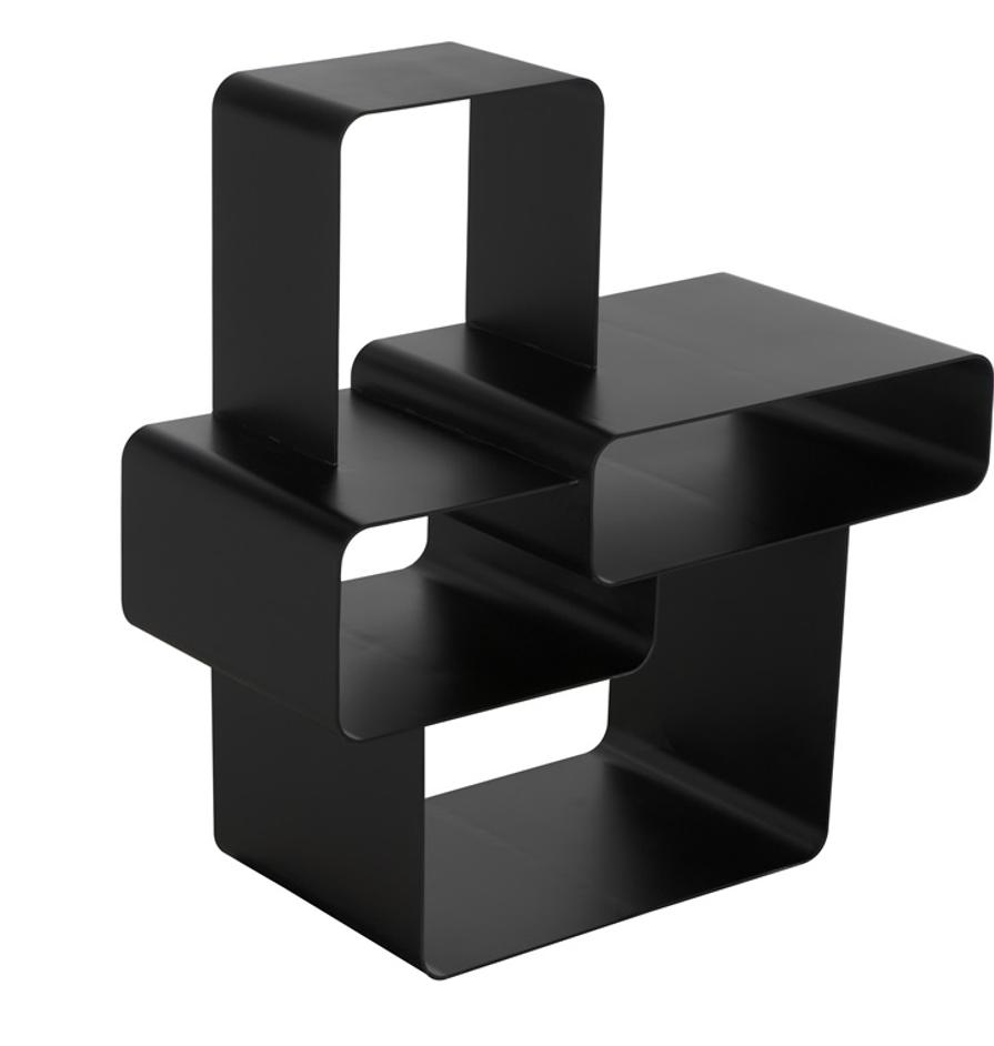 Latisia Industrial Steel Shelf in Matte Black by Noir Furniture