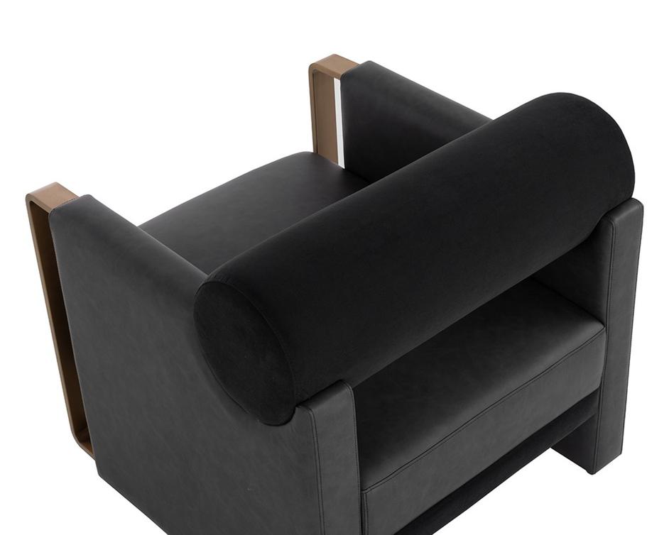 EDGAR LOUNGE CHAIR - BRAVO BLACK / ABBINGTON BLACK by Sunpan