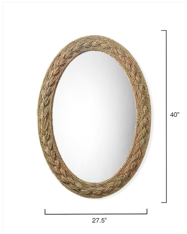 Lark Braided Seagrass Oval Mirror by Jamie Young