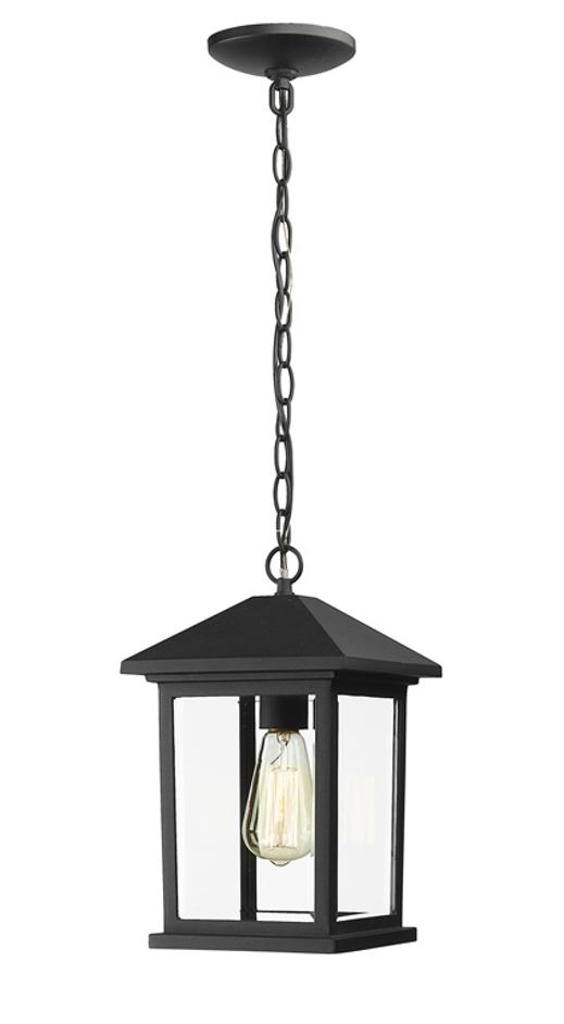 Portland 1 Light Outdoor Chain Light in Black Finish by Z-Lite