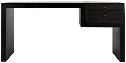 Alvaro Ebony Walnut Desk in Matte Black Steel by Noir Furniture