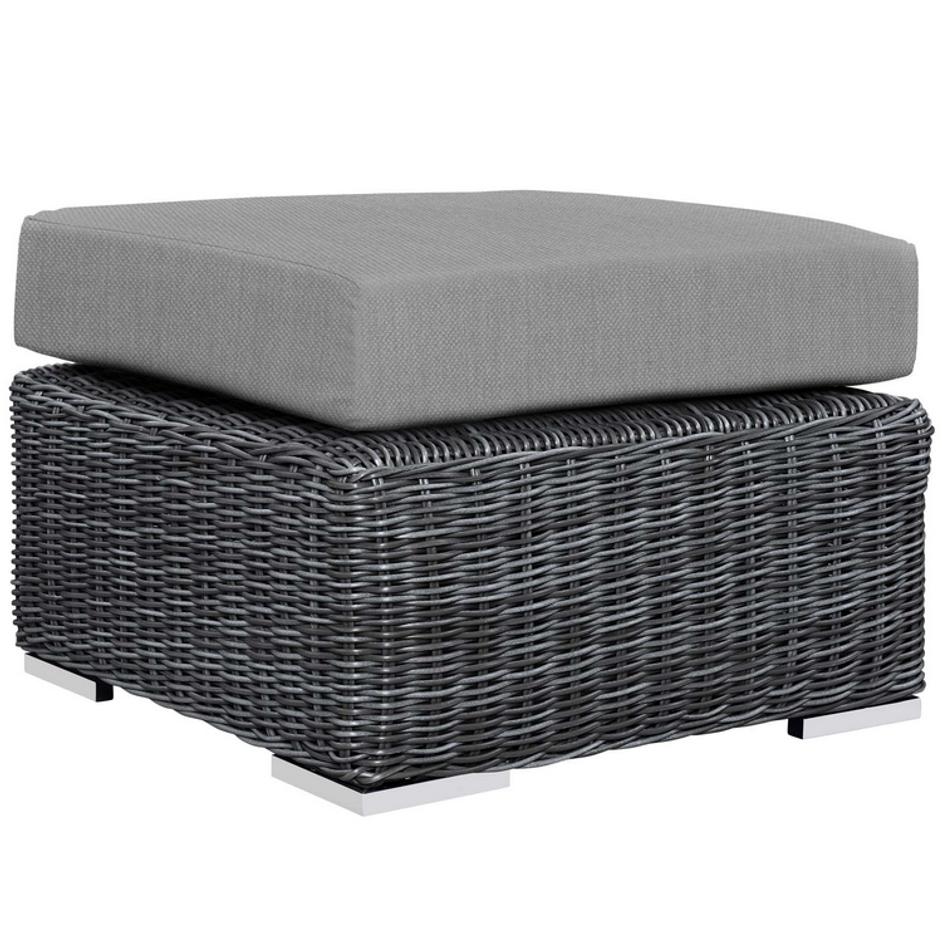 Kindle Outdoor Patio Sunbrella® Ottoman In Canvas Gray by Modway Furniture