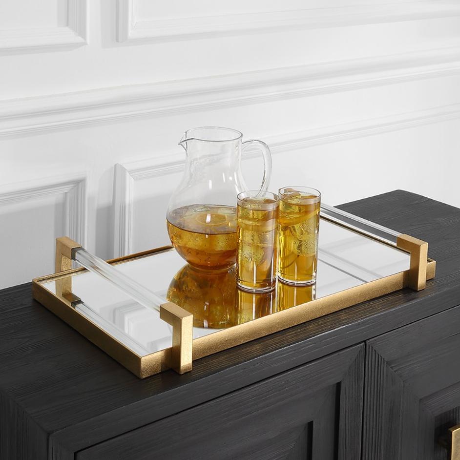 Deki Gold Mirrored Tray by Uttermost