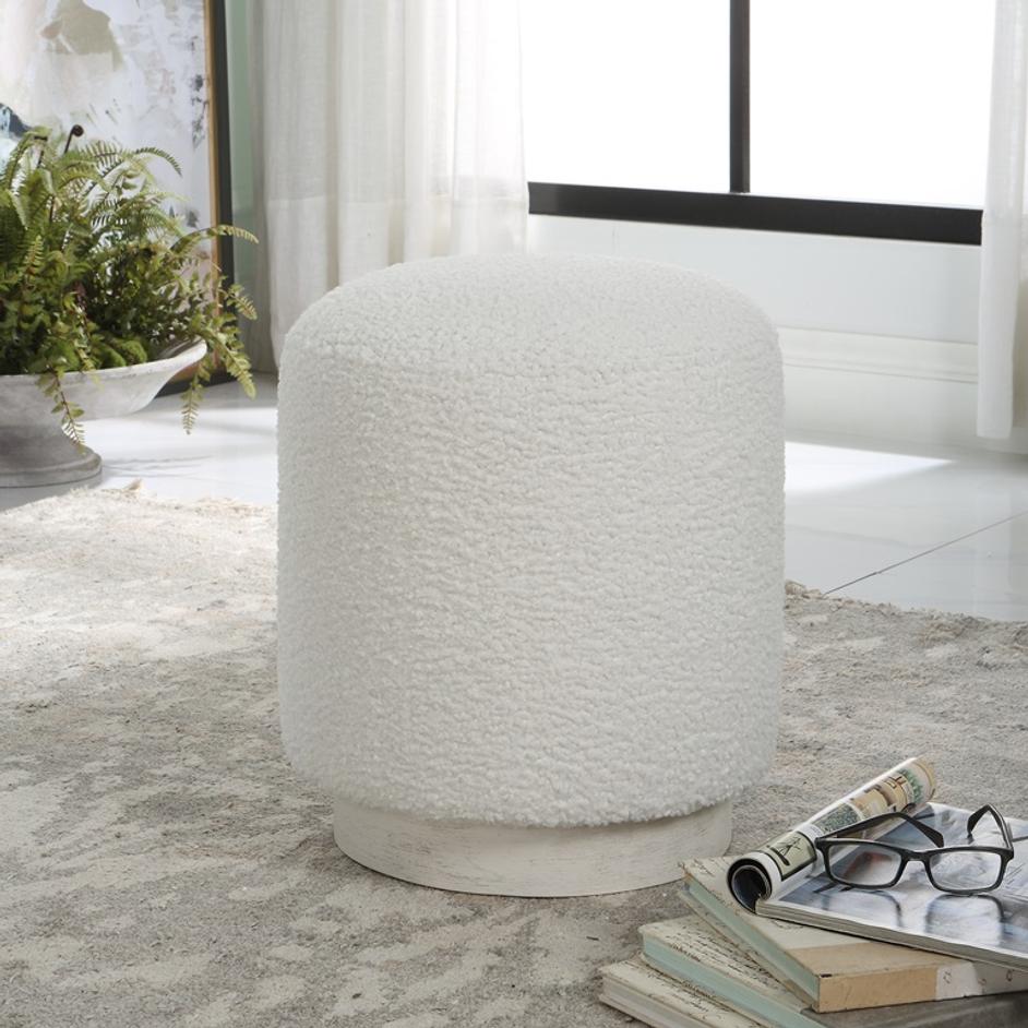 Avila White Ottoman by Uttermost
