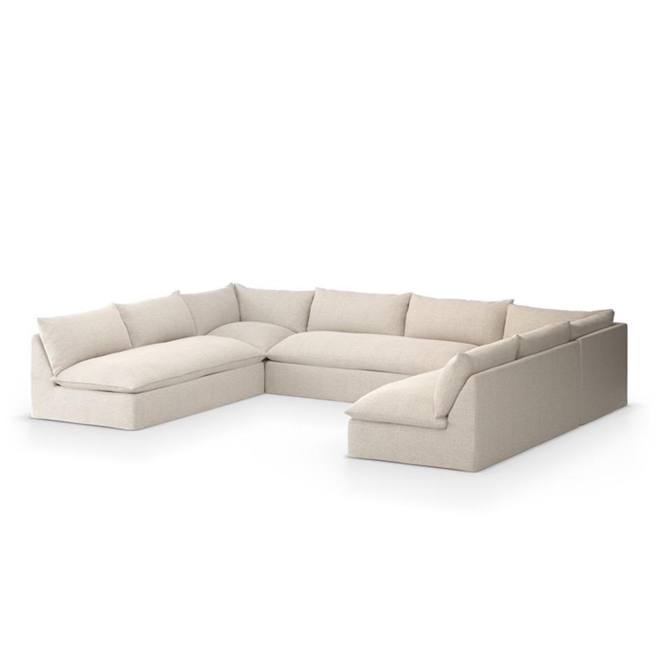 Grant Outdoor 5 Pc Sectional In Faye Sand by FOUR HANDS