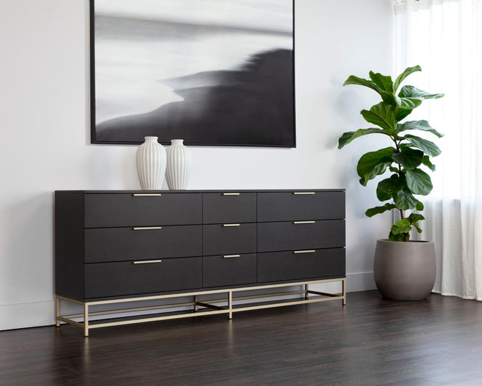 REBEL DRESSER - LARGE - GOLD - CHARCOAL GREY by Sunpan