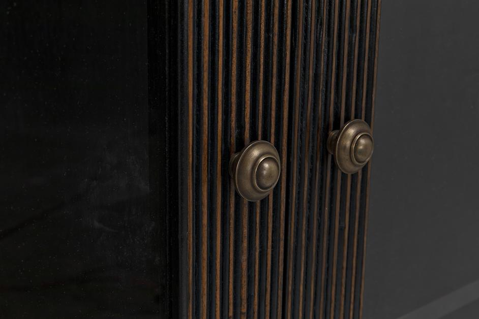 Noho Hutch in Mahogany, Hand-Rubbed Black with Light Brown Accents by Noir Furniture