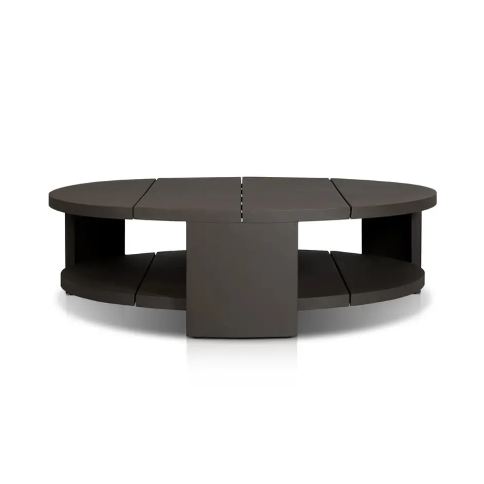 Roca Outdoor Round Metal Coffee Table - Bronze by Four Hands