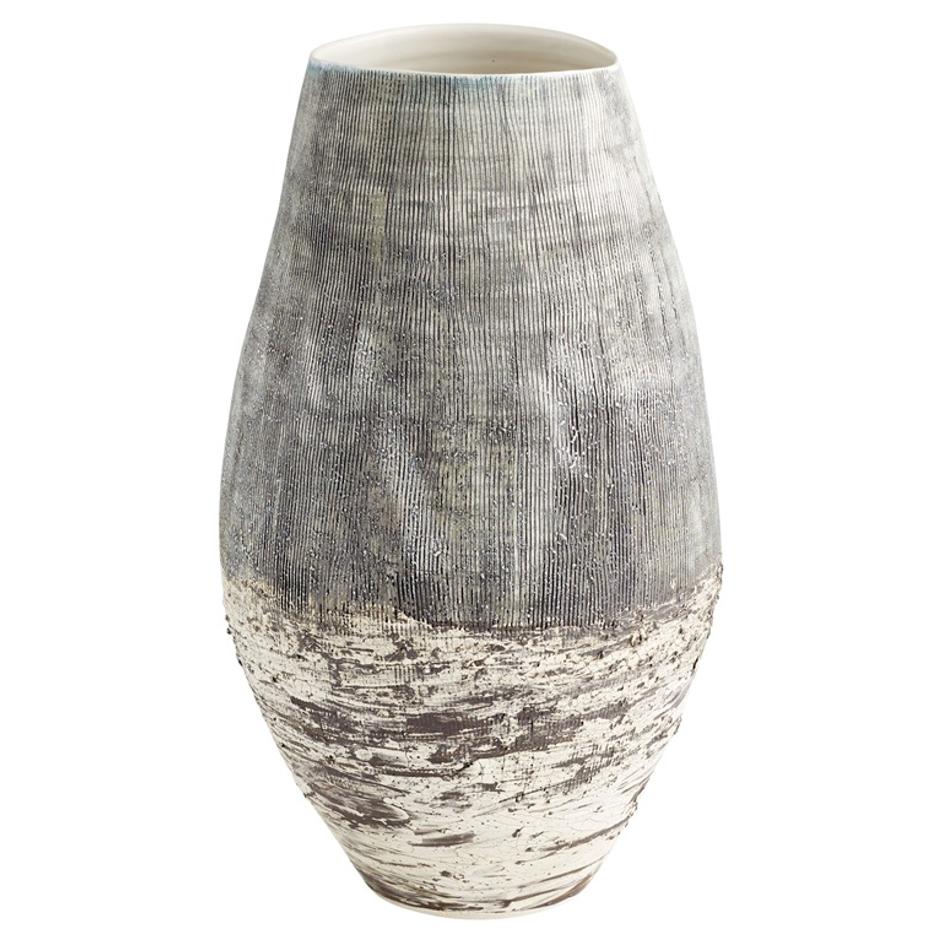 Calypso Vase | Off White | Brown - Large by Cyan Design