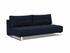 SUPREMAX D.E.L. SLEEPER SOFA in MIXED DANCE BLUE FABRIC WITH Chrome legs 528 by INNOVATION USA