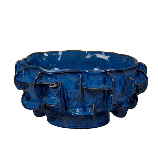 Helios Ceramic Decorative Bowl, Blue by Jamie Young