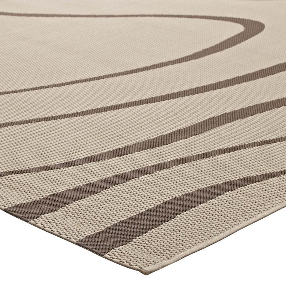 Hayter Swirl Abstract 8X10 Indoor And Outdoor Area Rug In Light And Dark Beige by Modway Furniture