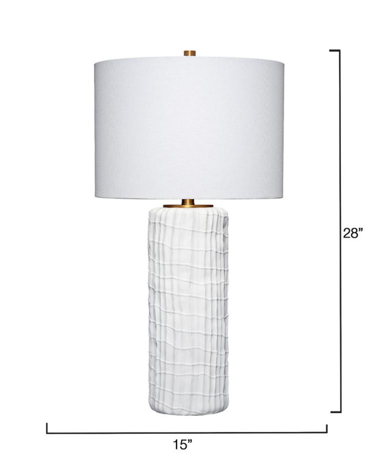 Trunk Polyresin Table Lamp with Linen Shade by Jamie Young