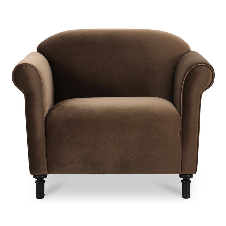 Harmony Accent Chair Dark Brown Faux Mohair by Moes Home