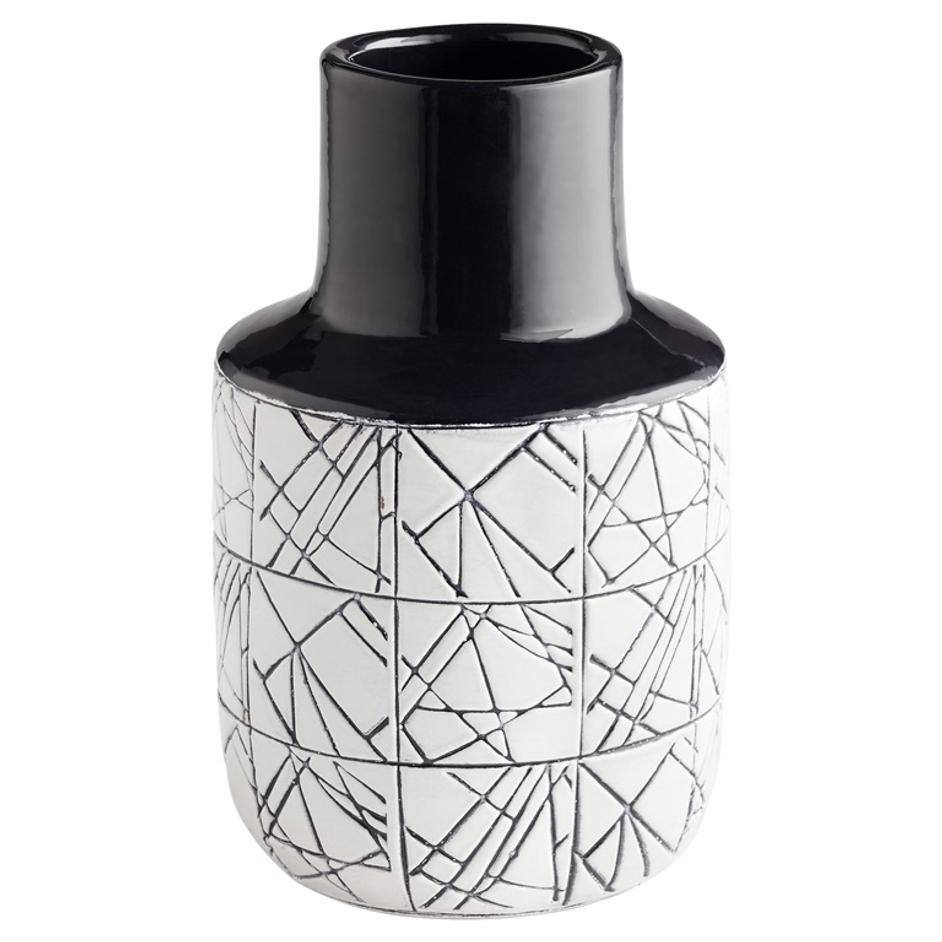 Medium Dark Zenith Vase in Blue and White by Cyan Design