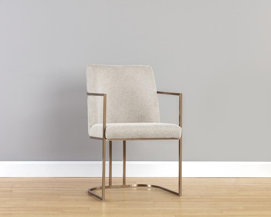 Rayla Dining Armchair - Belfast Oatmeal by Sunpan