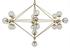 Pluto Chandelier, Large, Metal with Brass Finish and Glass by Noir Furniture